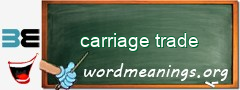 WordMeaning blackboard for carriage trade